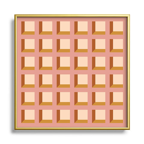 Colour Poems Minimalist 3D Pattern XIII Square Metal Framed Art Print