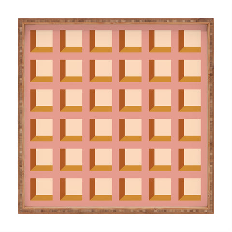 Colour Poems Minimalist 3D Pattern XIII Square Tray