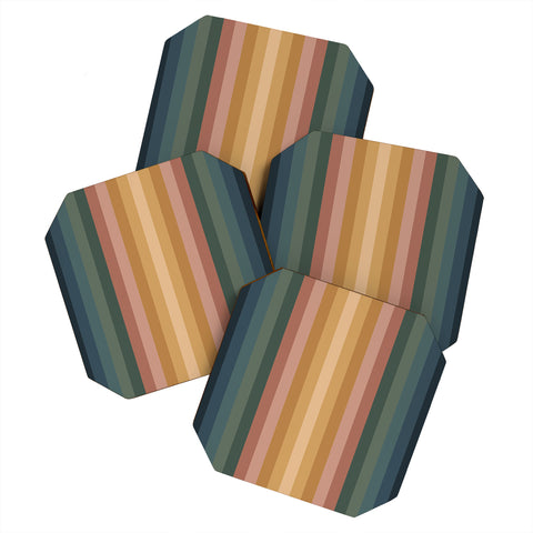 Colour Poems Multicolor Stripes IX Coaster Set