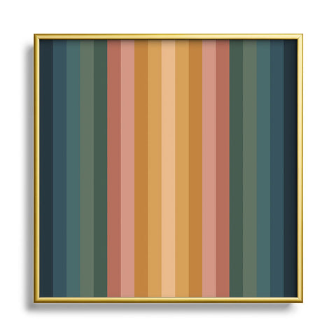 Colour Poems Multicolor Stripes IX Square Metal Framed Art Print