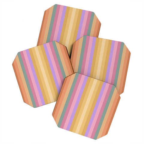 Colour Poems Multicolor Stripes V Coaster Set