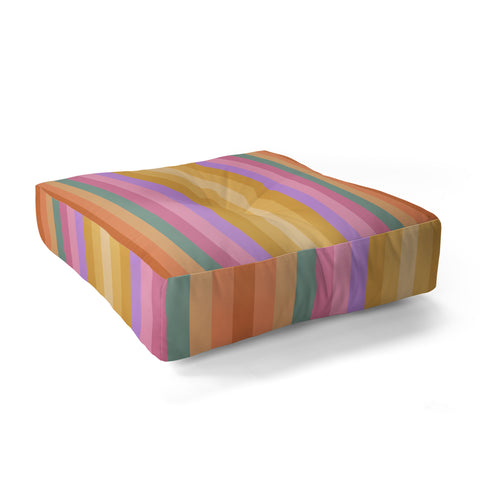 Colour Poems Multicolor Stripes V Floor Pillow Square