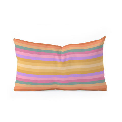 Colour Poems Multicolor Stripes V Oblong Throw Pillow