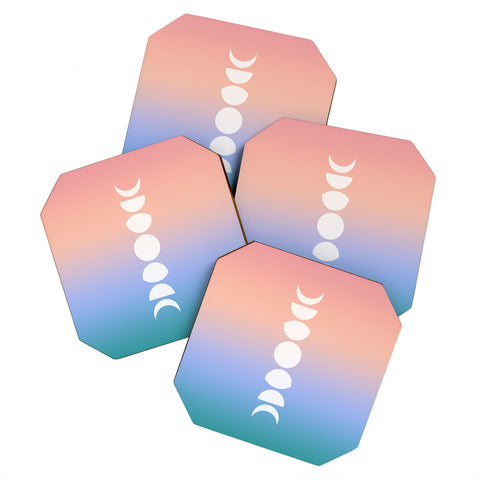 Colour Poems Ombre Moon Phases III Coaster Set