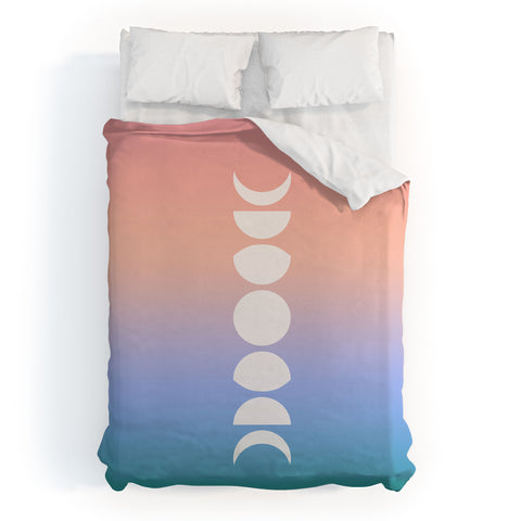 Colour Poems Ombre Moon Phases III Duvet Cover