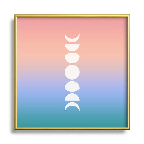 Colour Poems Ombre Moon Phases III Square Metal Framed Art Print