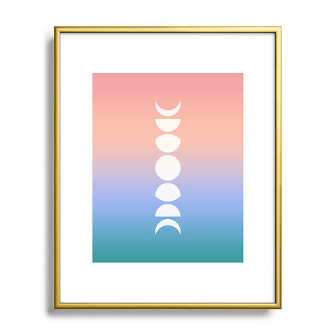 Colour Poems Ombre Moon Phases III Metal Framed Art Print