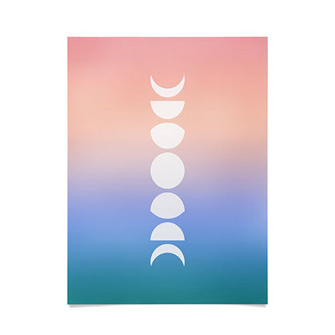 Colour Poems Ombre Moon Phases III Poster
