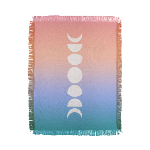 Colour Poems Ombre Moon Phases III Throw Blanket