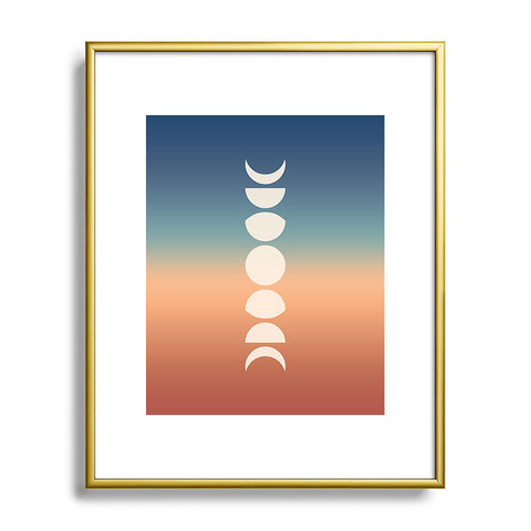 Colour Poems Ombre Moon Phases XV Metal Framed Art Print