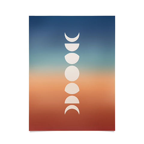 Colour Poems Ombre Moon Phases XV Poster