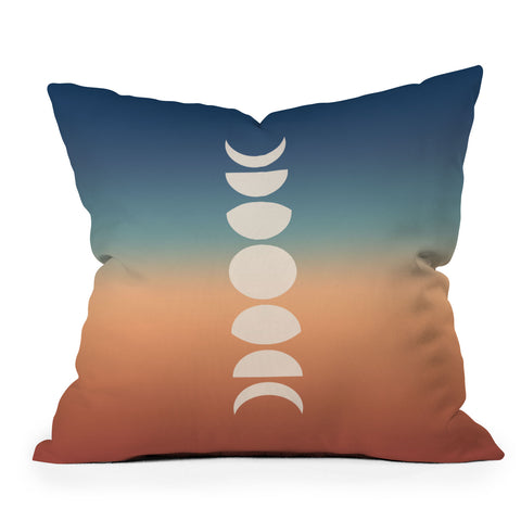 Colour Poems Ombre Moon Phases XV Throw Pillow