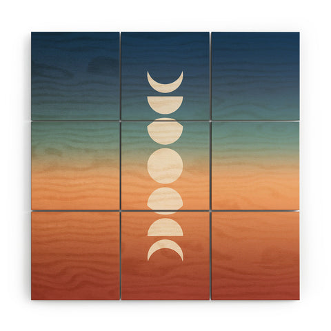 Colour Poems Ombre Moon Phases XV Wood Wall Mural