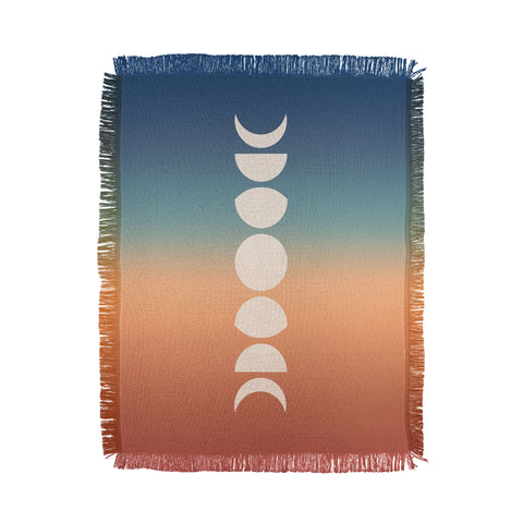 Colour Poems Ombre Moon Phases XV Throw Blanket