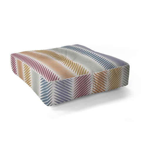 Colour Poems Palm Leaf Pattern LXIV Floor Pillow Square