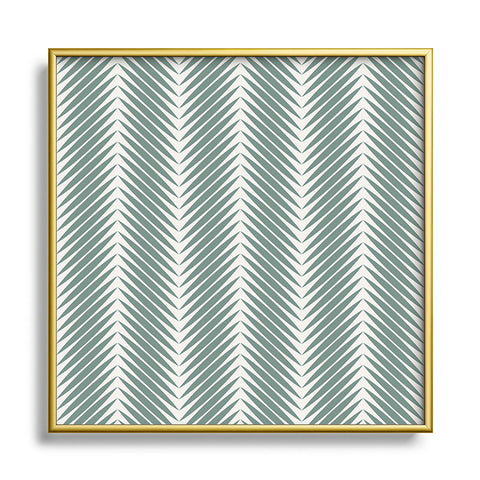 Colour Poems Palm Leaf Pattern XIX Square Metal Framed Art Print
