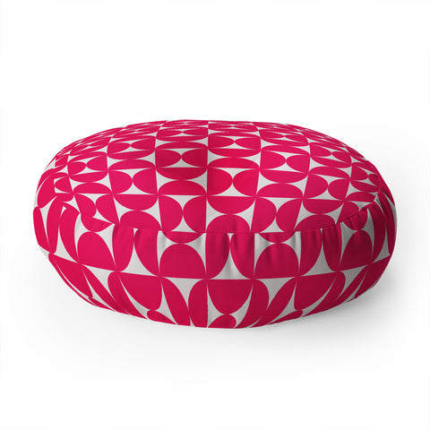 Colour Poems Patterned Shapes Viva Magenta Floor Pillow Round