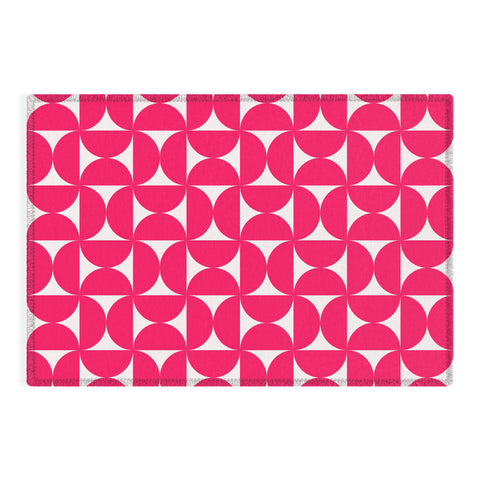 Colour Poems Patterned Shapes Viva Magenta Outdoor Rug