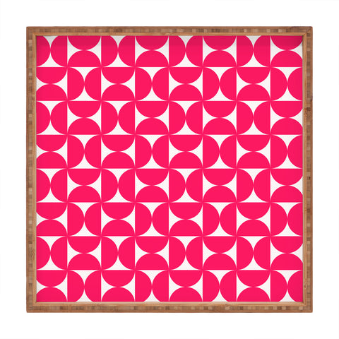 Colour Poems Patterned Shapes Viva Magenta Square Tray