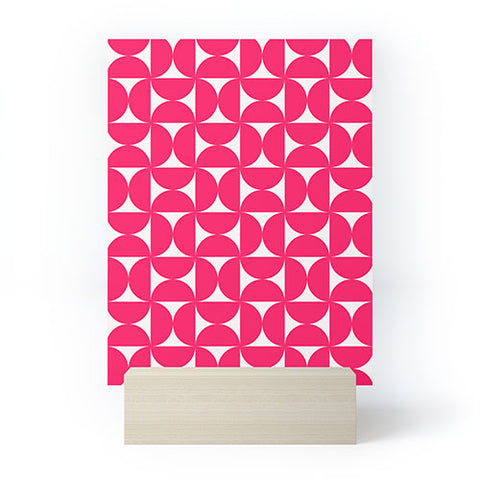 Colour Poems Patterned Shapes Viva Magenta Mini Art Print