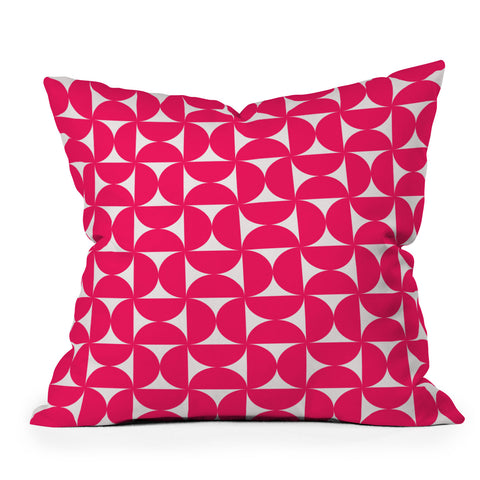 Colour Poems Patterned Shapes Viva Magenta Outdoor Throw Pillow