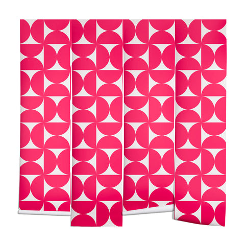 Colour Poems Patterned Shapes Viva Magenta Wall Mural