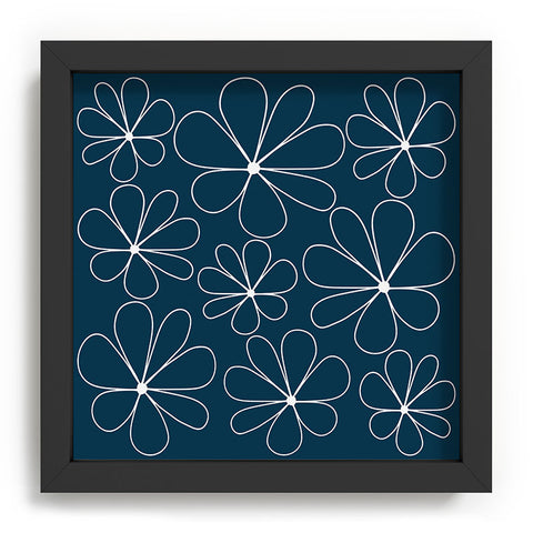 Colour Poems Retro Daisy Line Art III Recessed Framing Square