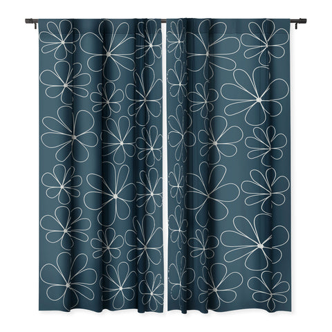 Colour Poems Retro Daisy Line Art III Blackout Non Repeat