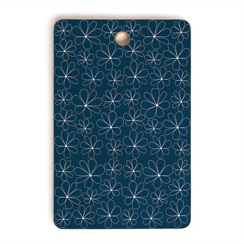 Colour Poems Retro Daisy Line Art III Cutting Board Rectangle