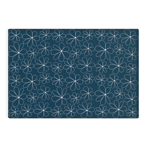 Colour Poems Retro Daisy Line Art III Outdoor Rug