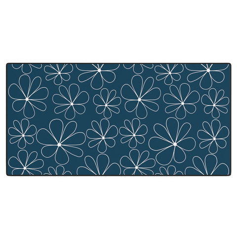 Colour Poems Retro Daisy Line Art III Desk Mat
