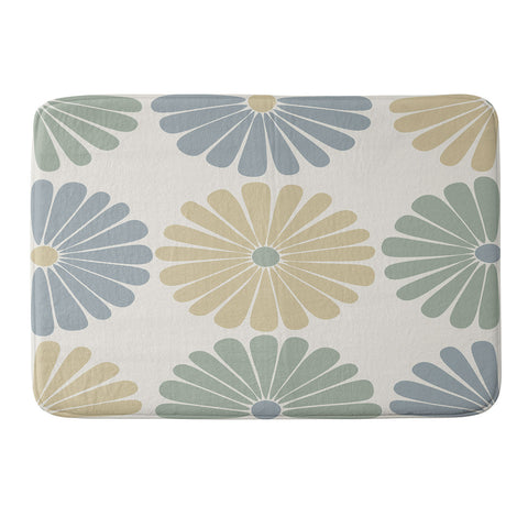 Colour Poems Retro Daisy Multicolor I Memory Foam Bath Mat