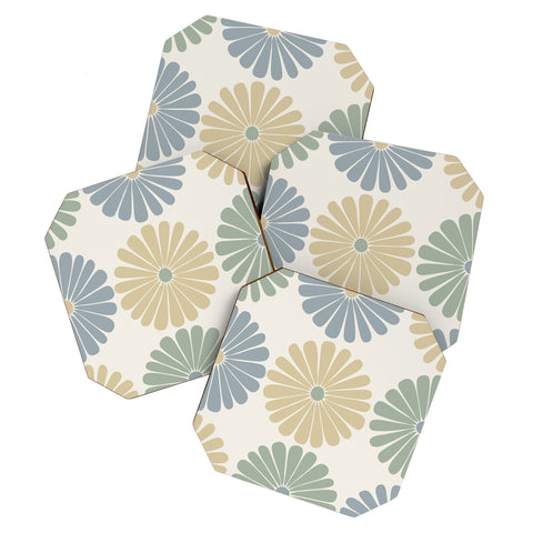 Colour Poems Retro Daisy Multicolor I Coaster Set