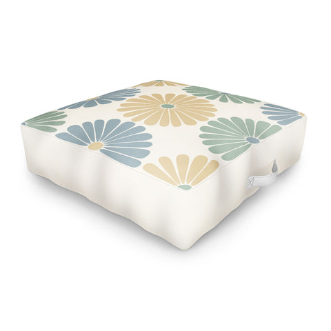 Colour Poems Retro Daisy Multicolor I Outdoor Floor Cushion