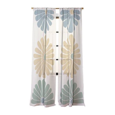 Colour Poems Retro Daisy Multicolor I Sheer Non Repeat