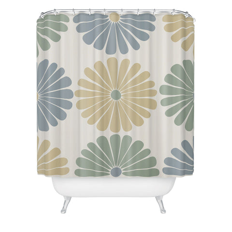 Colour Poems Retro Daisy Multicolor I Shower Curtain
