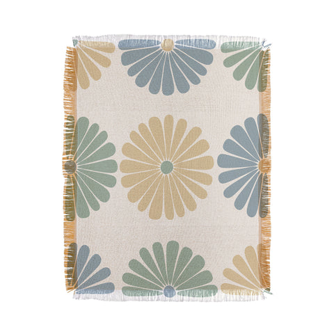 Colour Poems Retro Daisy Multicolor I Throw Blanket