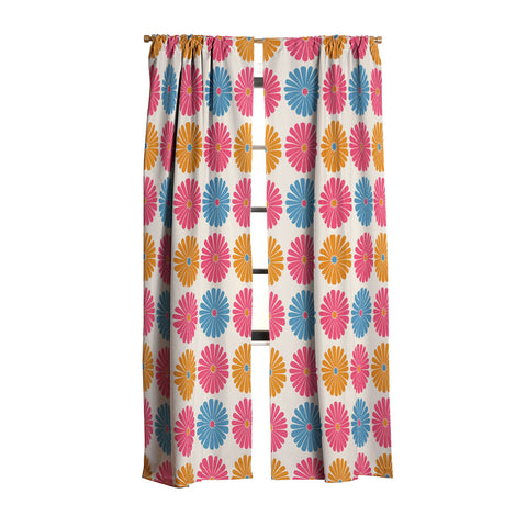 Colour Poems Retro Daisy Multicolor II Blackout Window Curtain