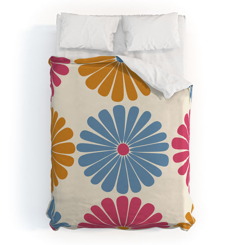 Colour Poems Retro Daisy Multicolor II Duvet Cover