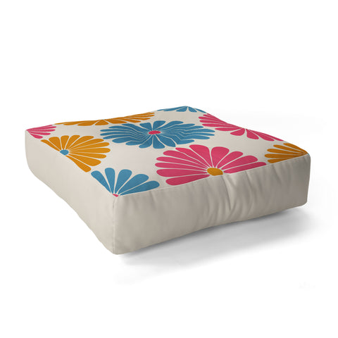 Colour Poems Retro Daisy Multicolor II Floor Pillow Square