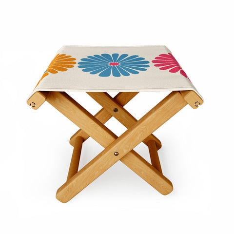 Colour Poems Retro Daisy Multicolor II Folding Stool