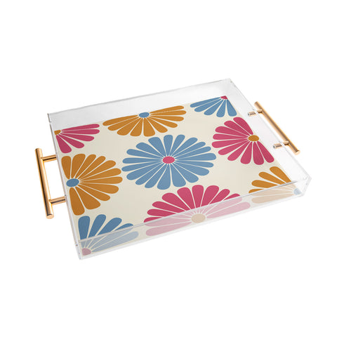 Colour Poems Retro Daisy Multicolor II Acrylic Tray