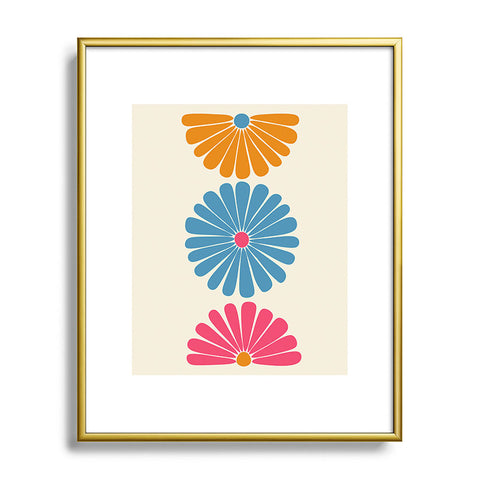 Colour Poems Retro Daisy Multicolor II Metal Framed Art Print