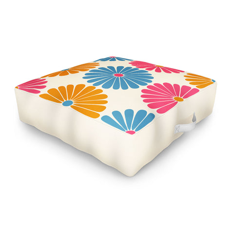 Colour Poems Retro Daisy Multicolor II Outdoor Floor Cushion