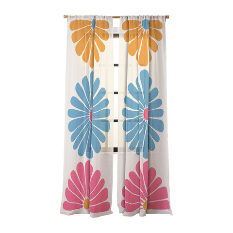 Colour Poems Retro Daisy Multicolor II Sheer Non Repeat