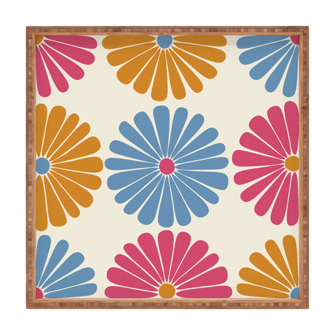 Colour Poems Retro Daisy Multicolor II Square Tray