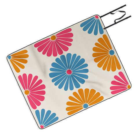 Colour Poems Retro Daisy Multicolor II Picnic Blanket