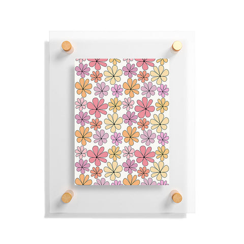 Colour Poems Retro Daisy Multicolor IV Floating Acrylic Print