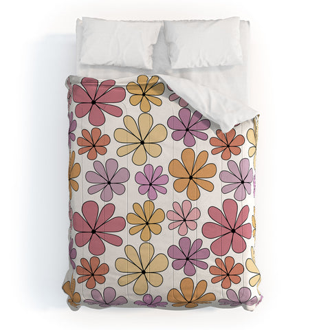 Colour Poems Retro Daisy Multicolor IV Comforter