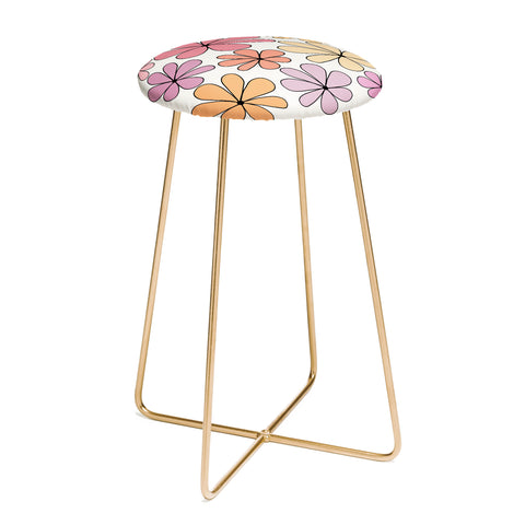 Colour Poems Retro Daisy Multicolor IV Counter Stool